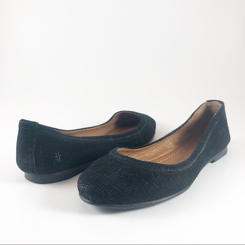 Frye Carson Ballet Flats, Black leather, Sz 7.5M